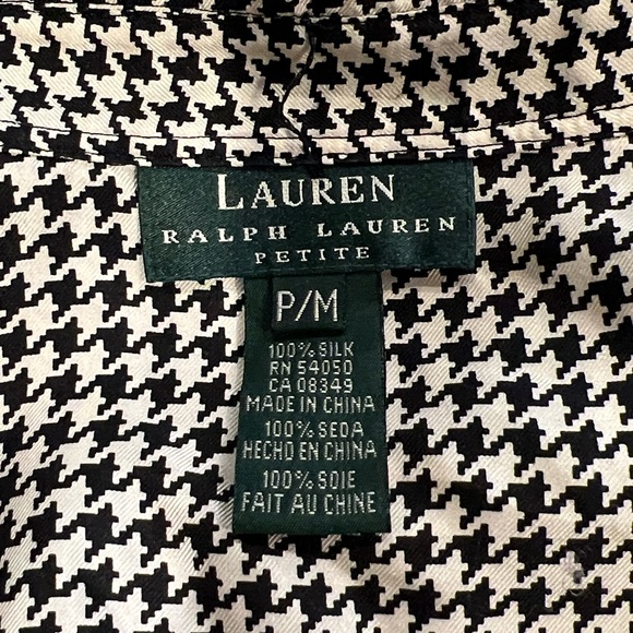 Lauren Ralph Lauren black & white houndstooth silk pleated vintage skirt set 8 - Picture 7 of 10